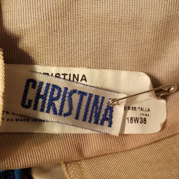 Christina Ladies Size 18W One Piece Blue with Navy Accents Bathing Suit - Picture 4 of 8